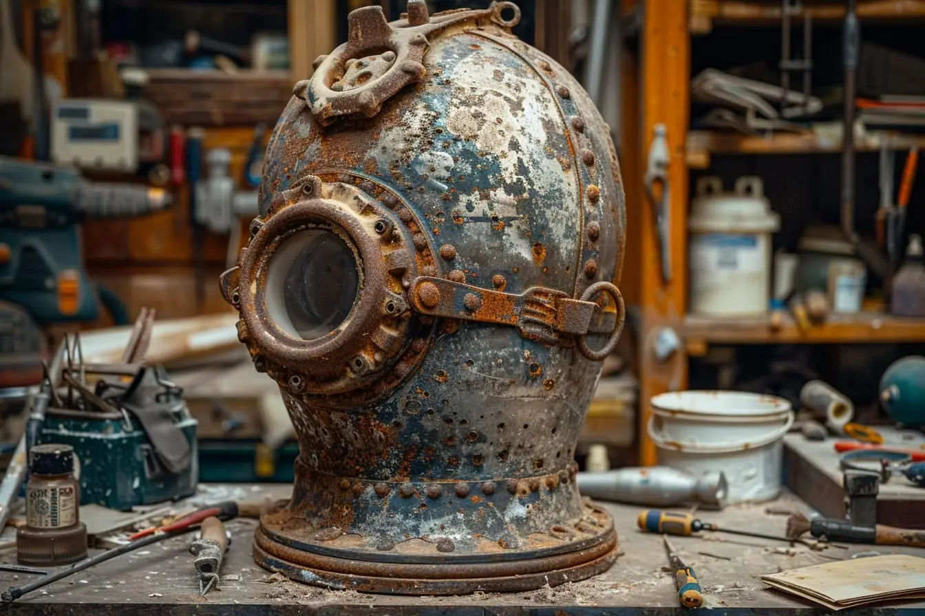 Comment restaurer un casque de scaphandrier ancien en métal avec succès