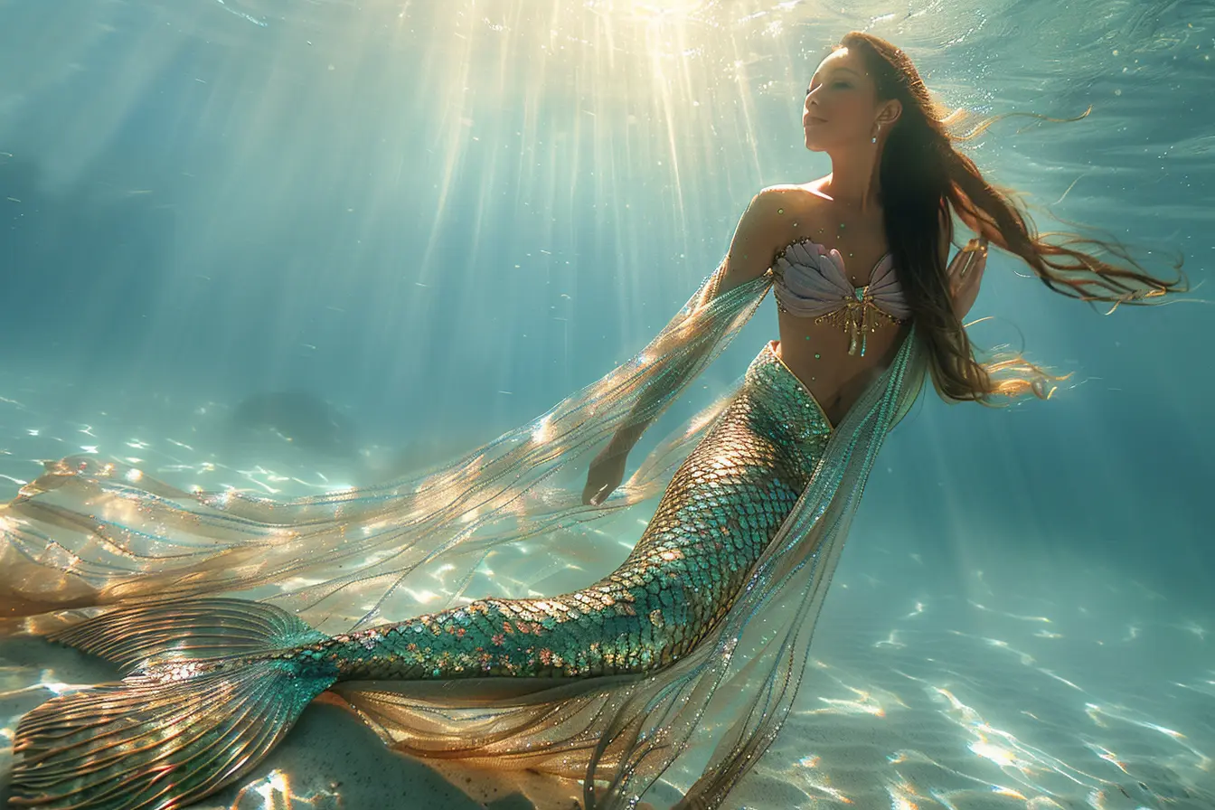Dive into Fantasy: Enhance Your Swim Experience with a Water-Resistant Mermaid Costume