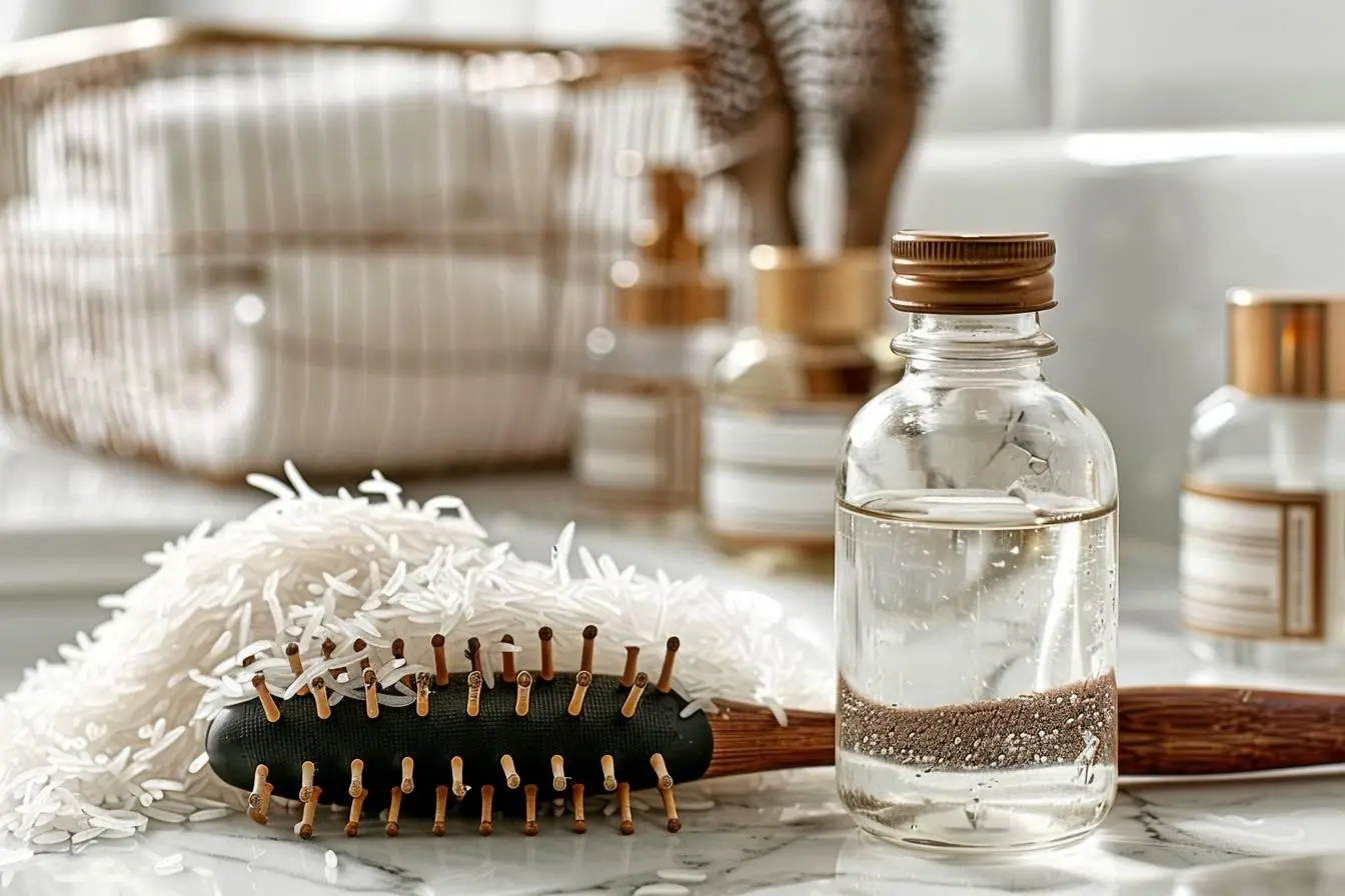 Vinaigre de riz pour des cheveux en pleine santé